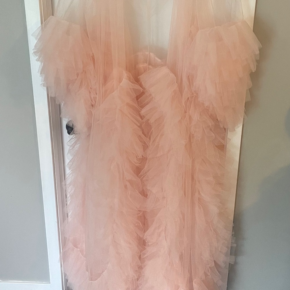 Womens Soft Tulle Maternity Robes For Photoshoot Long Puffy Ruffles Bridal Ling